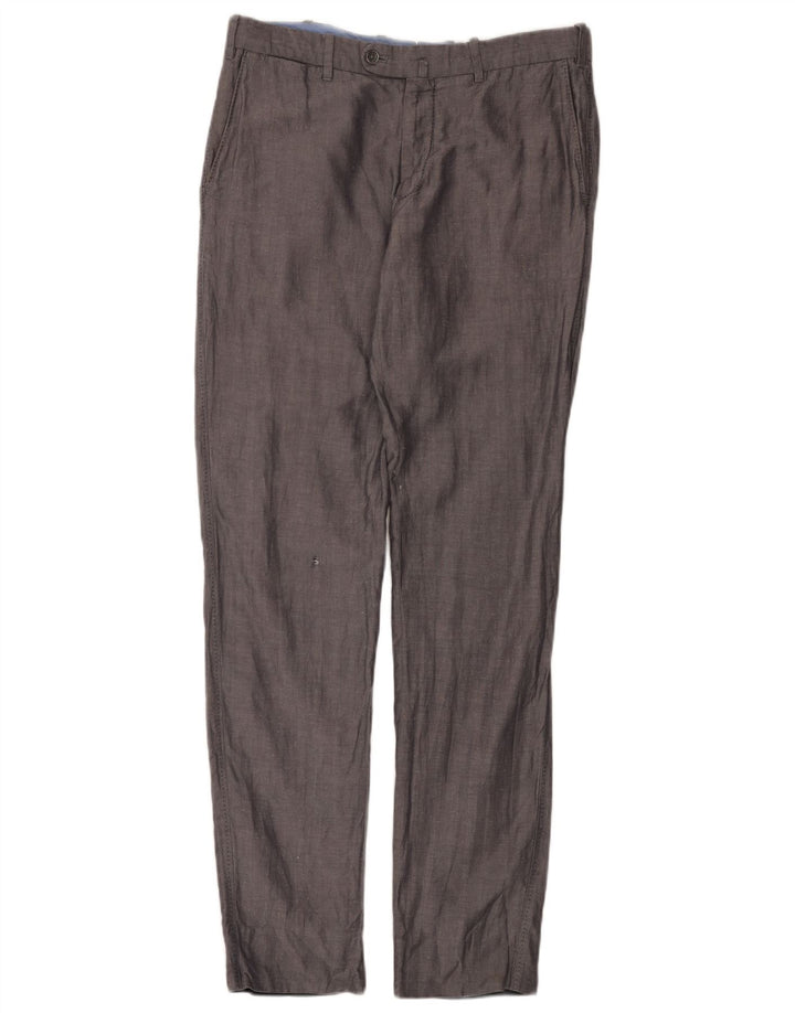Massimo Dutti Pantalón de traje slim para hombre EU 42 Large W32 L32 Grey Herringbone