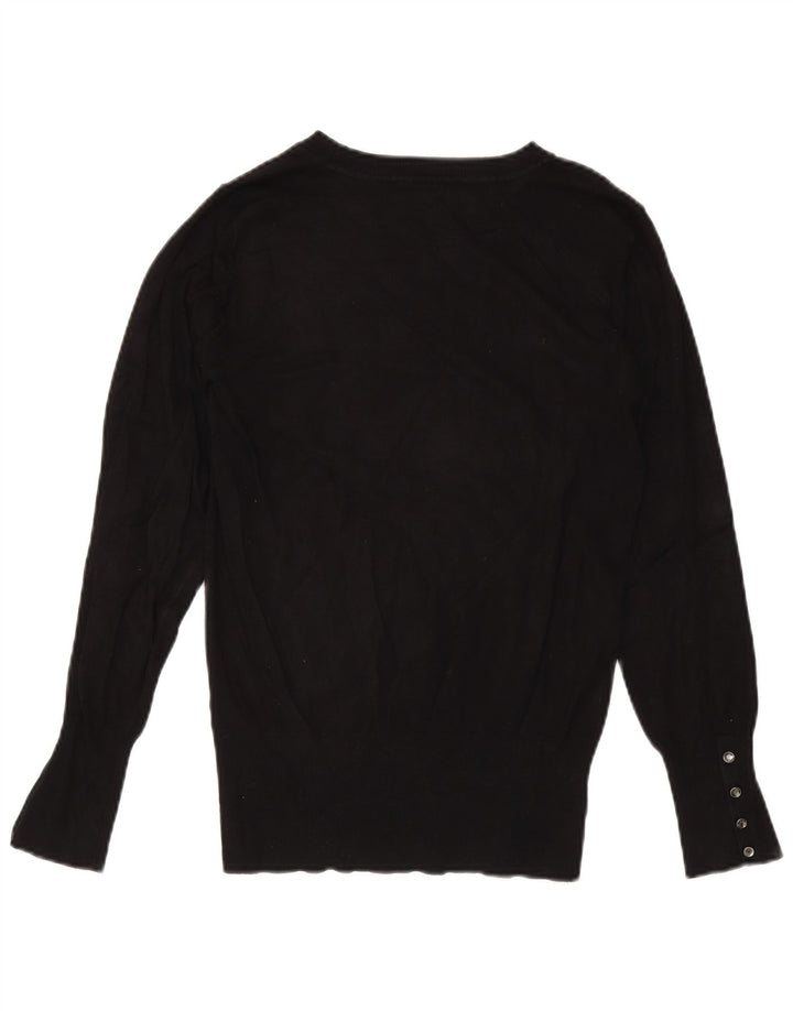 Guess Jersey de cuello redondo para mujer UK 12 Medium Black Viscosa