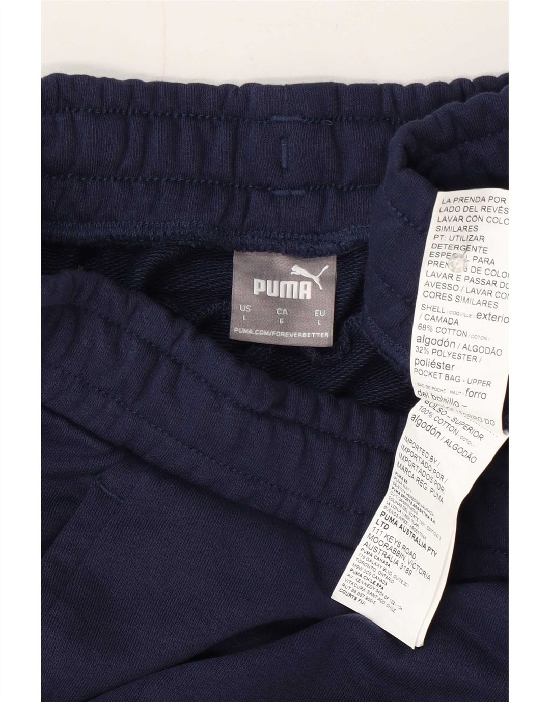 Puma - Pantalones cortos deportivos para hombre, talla grande, algodón azul marino