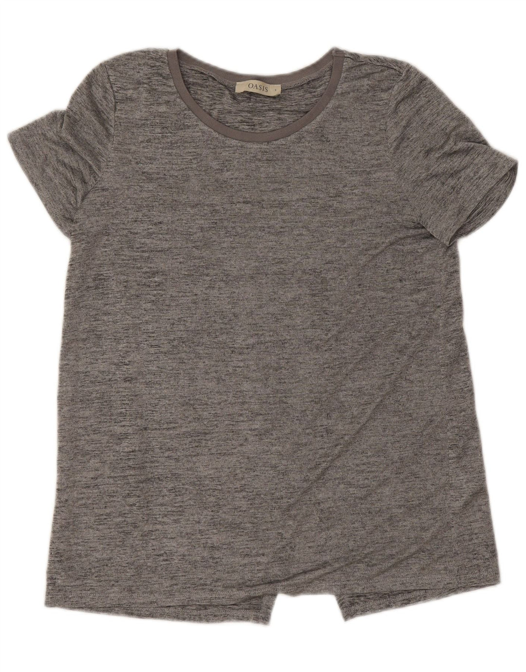Camiseta Oasis para mujer Top UK 10 Small Grey Moteado Poliéster