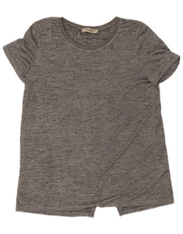 Camiseta Oasis para mujer Top UK 10 Small Grey Moteado Poliéster