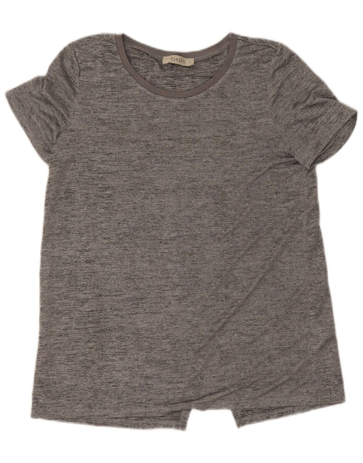 Camiseta Oasis para mujer Top UK 10 Small Grey Moteado Poliéster