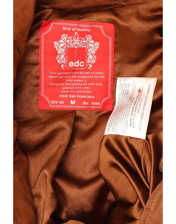 EDC Chaqueta de ante para mujer UK 14 Cuero marrón medio