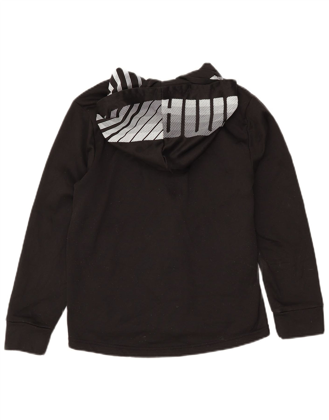 PUMA Suéter con capucha y cremallera gráfica para niños 10-11 años Mediano Negro Poliéster