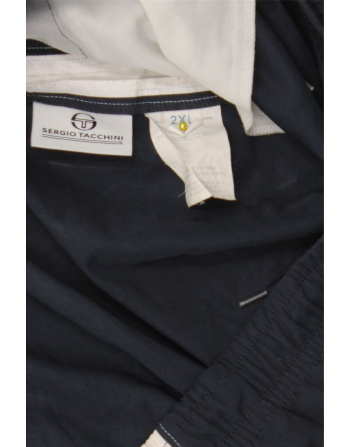 Sergio Tacchini Shorts deportivos para hombre 2XL Azul marino Colorblock Poliéster