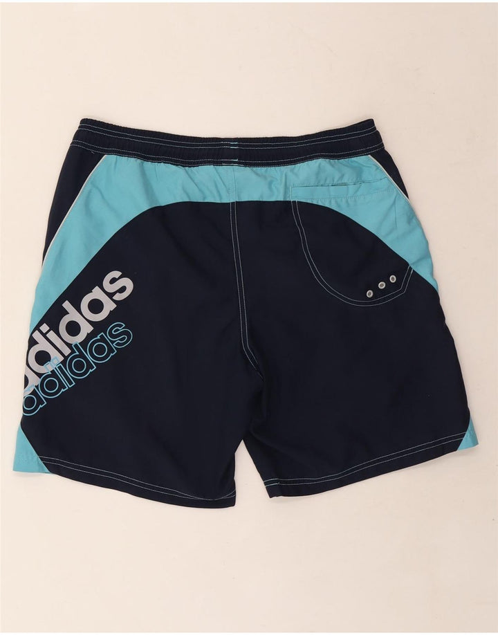 Adidas Hombre Shorts De Baño Gráficos Poliéster Color Block Azul Marino Medio