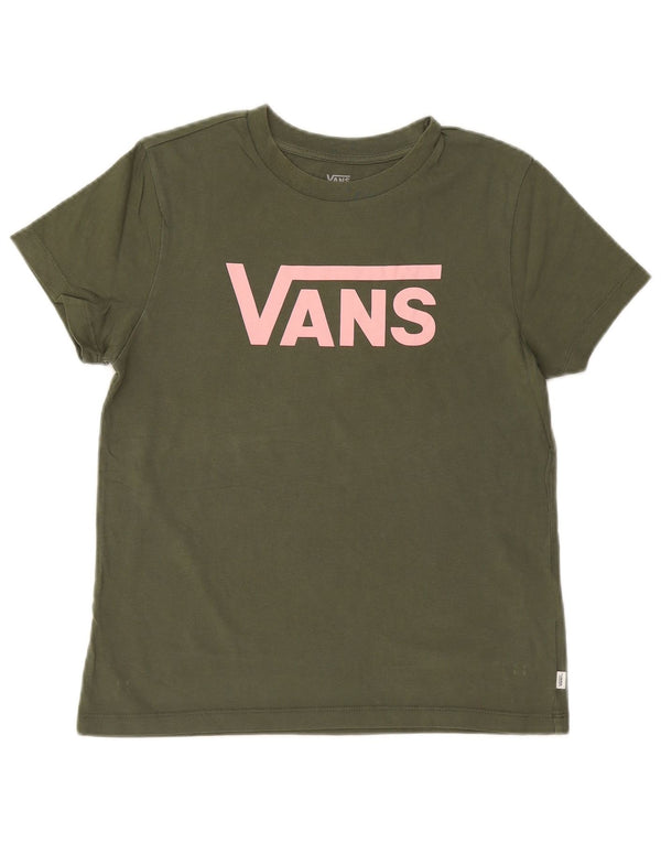 Vans Camiseta gráfica para mujer Top UK 12 Medium Khaki Cotton