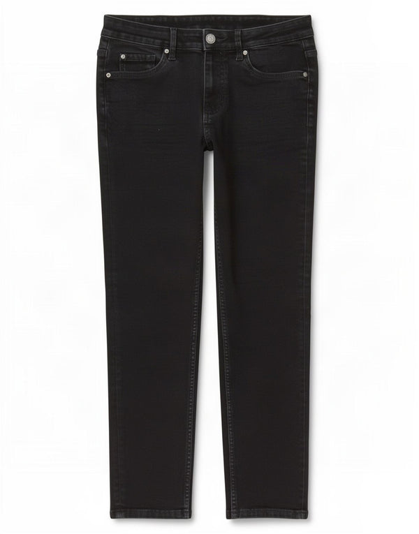 Marks & Spencer Vaqueros ajustados para mujer UK 12 Medium W30 L26 Algodón negro