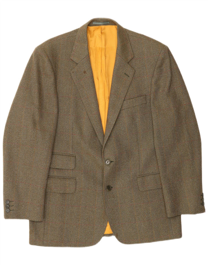Magee Chaqueta tipo blazer de 2 botones para hombre UK 42 XL Lana a cuadros marrón