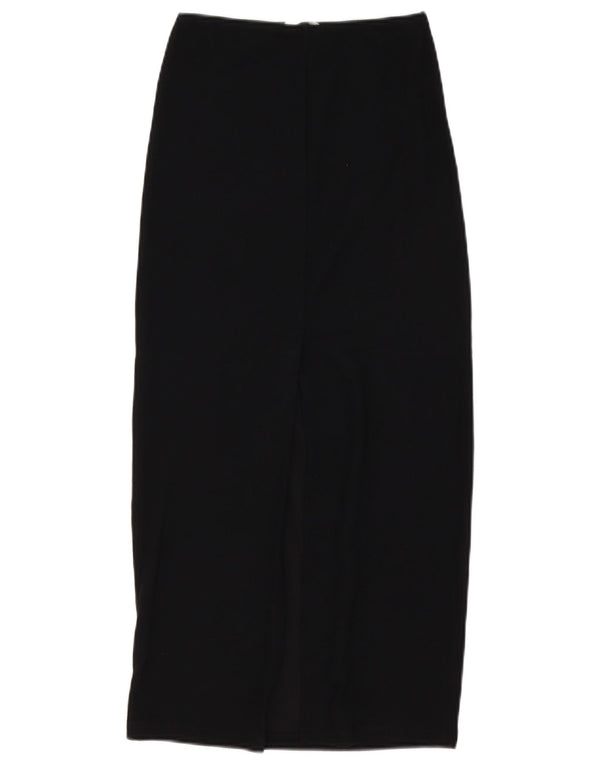 Zara Mujer Falda Midi Pequeña W28 Negro