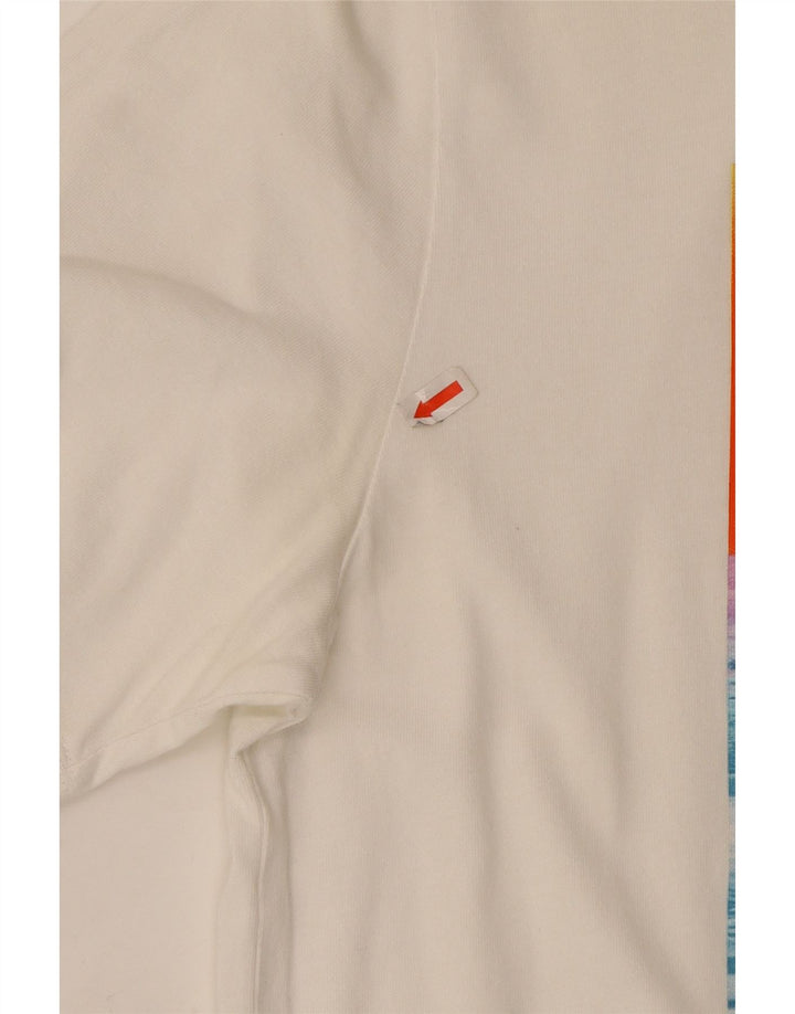NIKE Mens Graphic T-Shirt Top Medium Off White Cotton