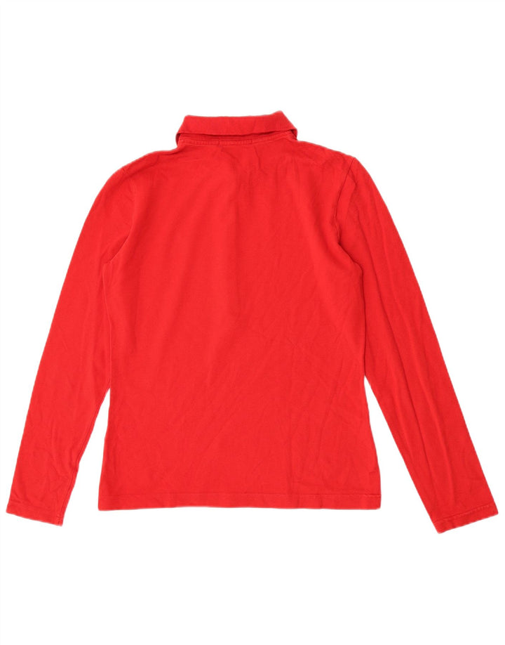 Polo Lacoste de manga larga para mujer talla 40 algodón rojo mediano