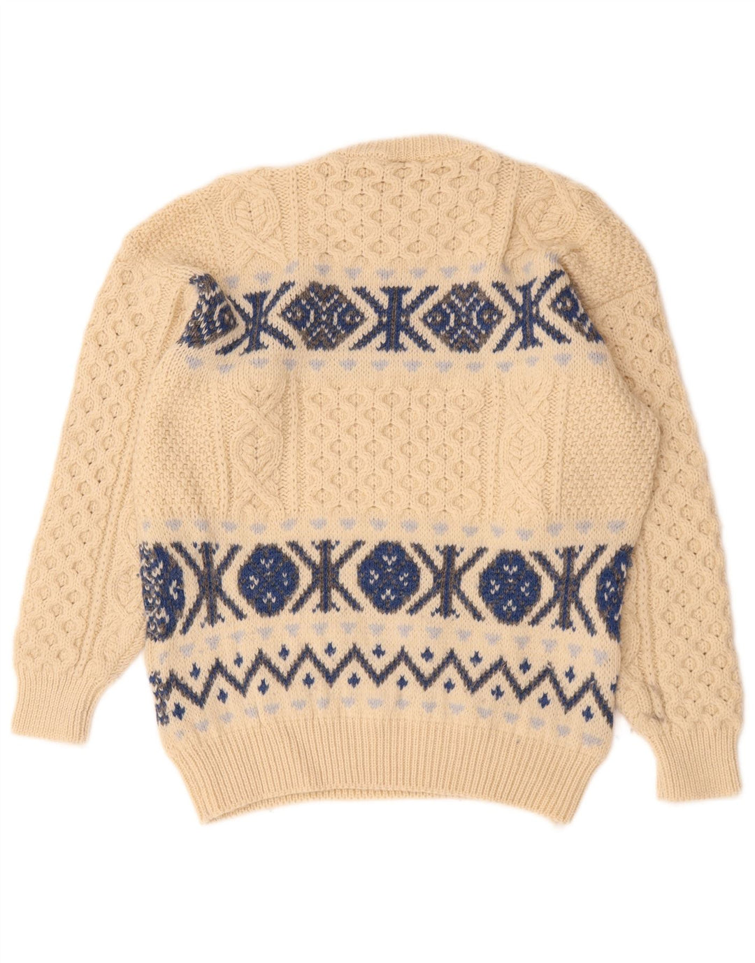 Bonner Jersey De Cuello Redondo Para Hombre Suéter De Lana Fair Isle Beige Grande