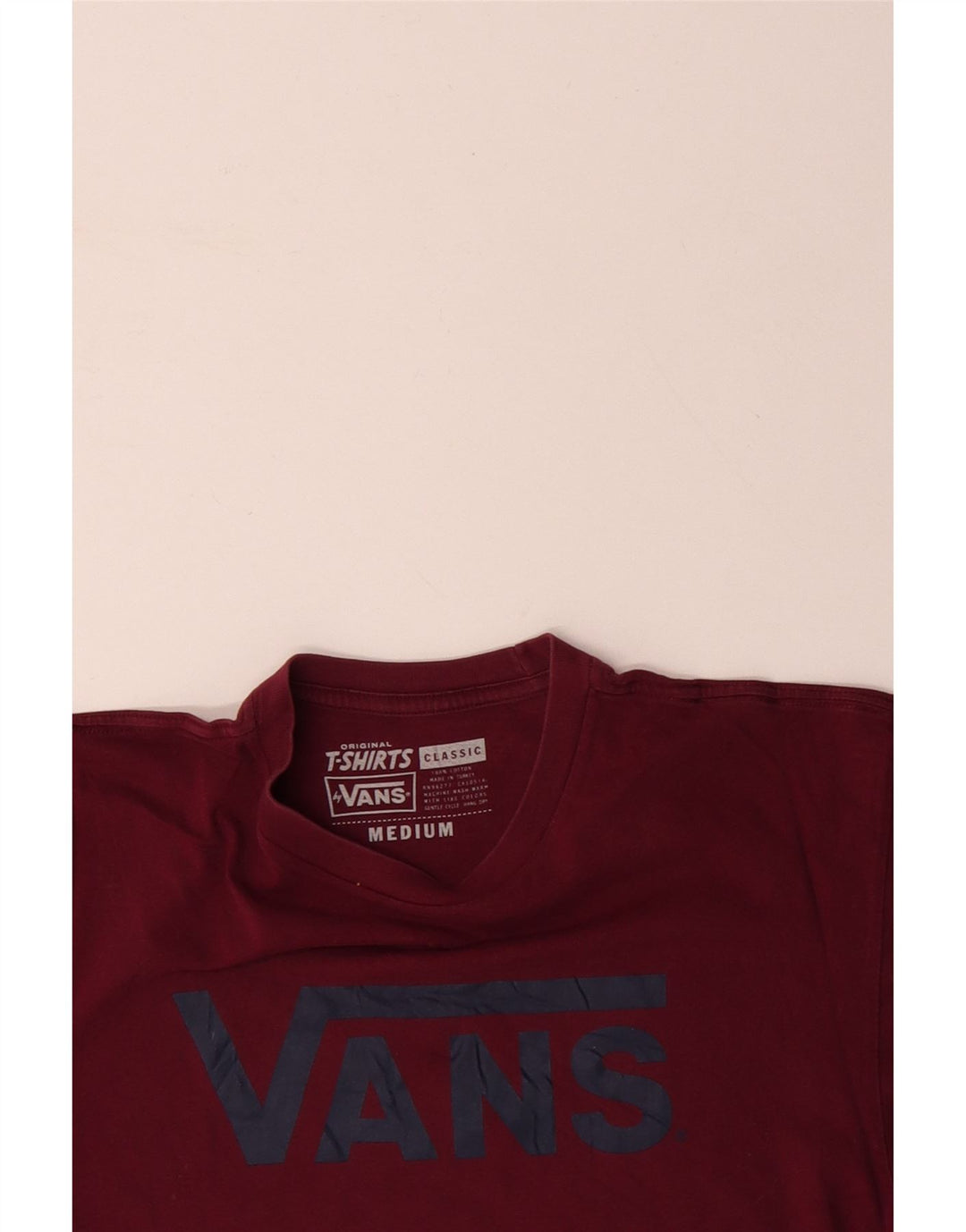 VANS Camiseta gráfica para hombre Top Medium Borgoña Algodón