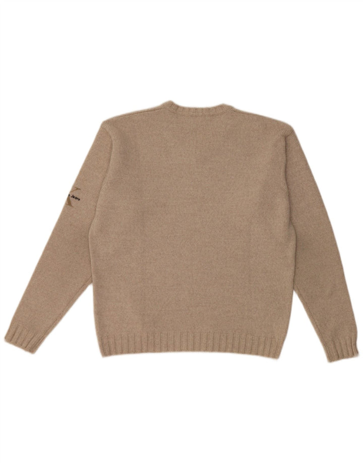Calvin Klein Jersey con Cuello en V para Hombre Lana Merino Beige Medio