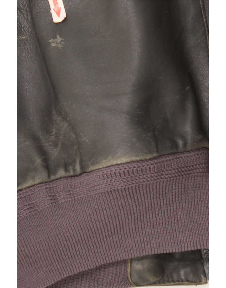 Vintage hombres chaqueta de cuero Reino Unido 40 gris grande