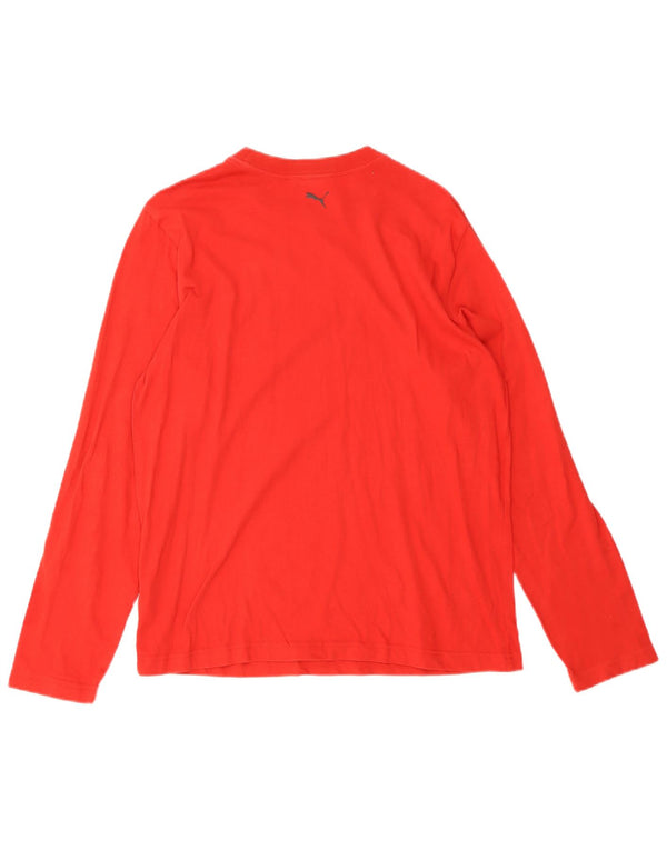 Puma Boys Graphic Top Manga Larga 15-16 Años 2XL Algodón Rojo