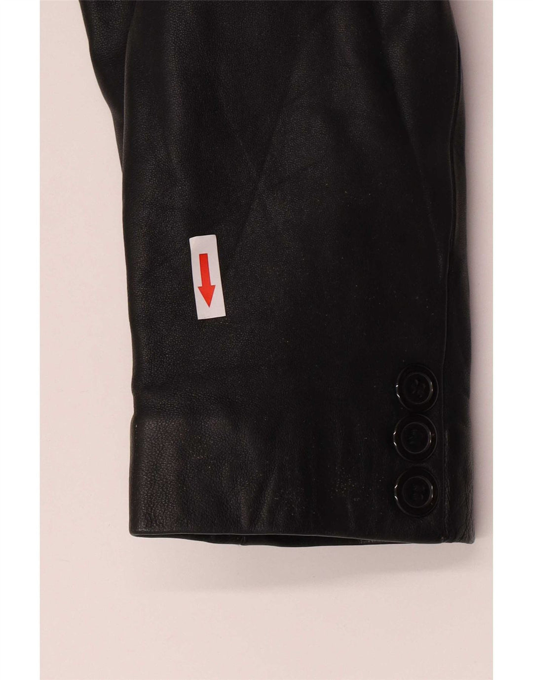 Vintage hombres 3 botones cuero Blazer chaqueta Reino Unido 38 medio negro