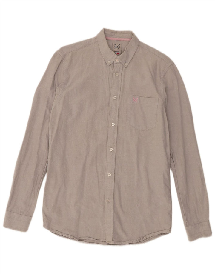 Crew Clothing Camisa para hombre Algodón gris medio