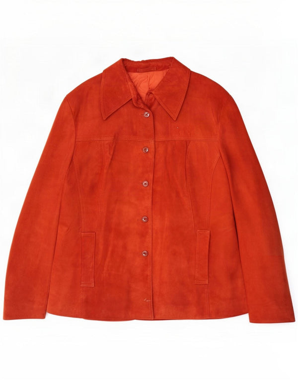 Chaqueta de ante vintage para mujer IT 52 2XL Cuero rojo