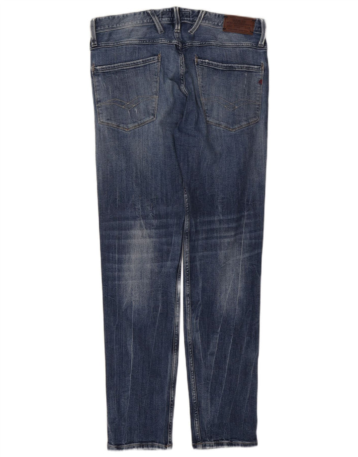 REPLAY Vaqueros ajustados desgastados Anbass para mujer W32 L32 Algodón azul