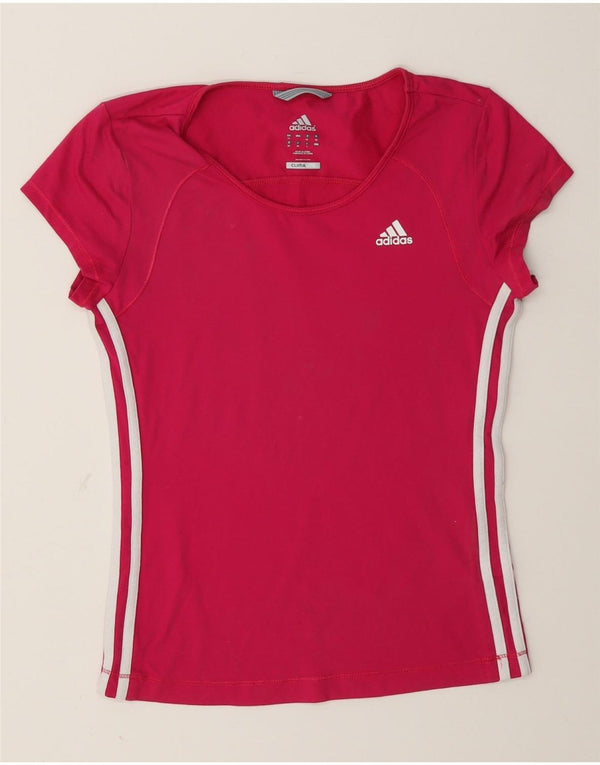 Adidas Mujer Climalite Camiseta Top UK 12 Mediano Rosa