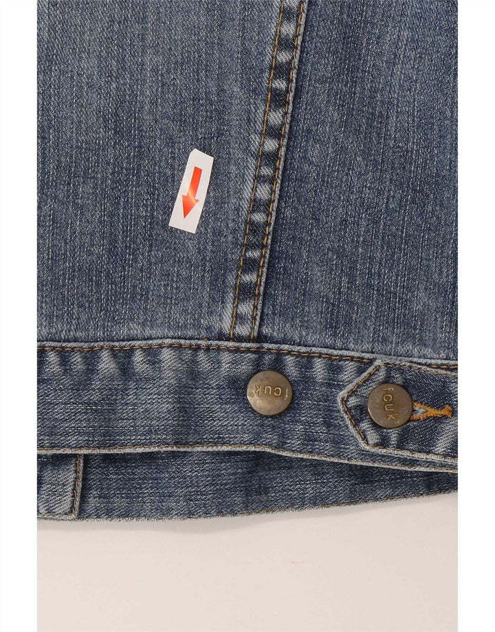 Fcuk Chaqueta vaquera de corte regular para mujer UK 10 Small Blue Cotton