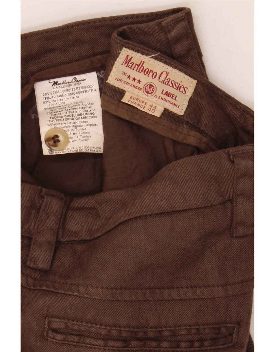 Pantalones Cortos Marlboro Classics Mujer W30 L24 Lino Marrón