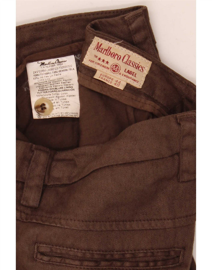 Pantalones Cortos Marlboro Classics Mujer W30 L24 Lino Marrón