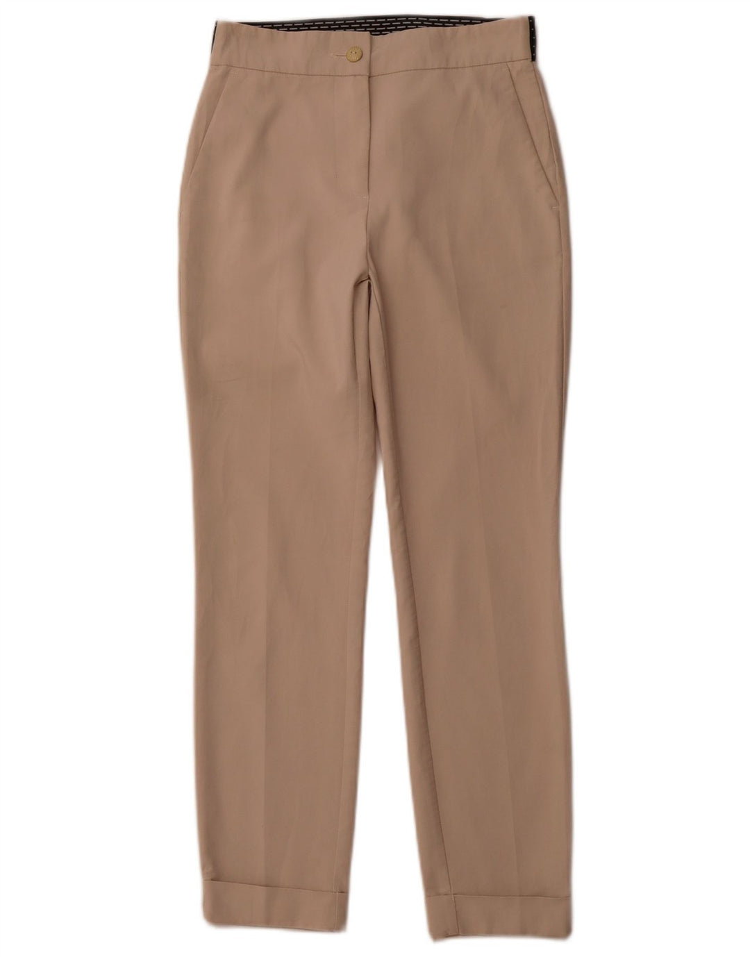 ZARA Mujer Pantalón Chino Tapered XS W24 L26 Algodón Beige