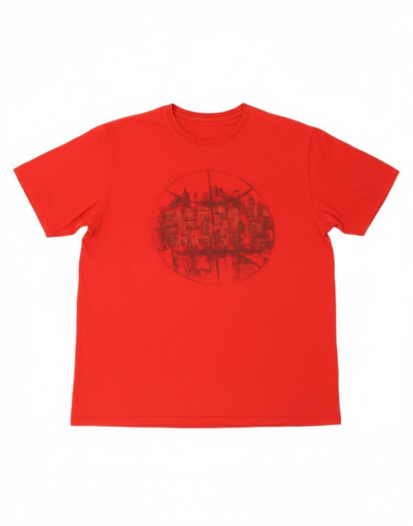 NIKE Mens Athletic Cut Graphic T-Shirt Top XL Red Cotton