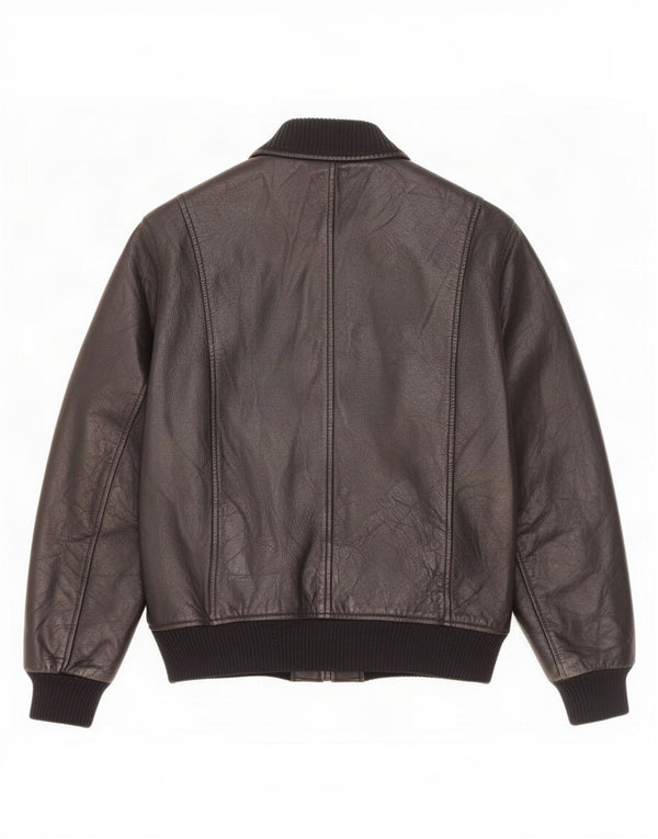 Vintage hombres chaqueta de cuero Reino Unido 38 medio negro