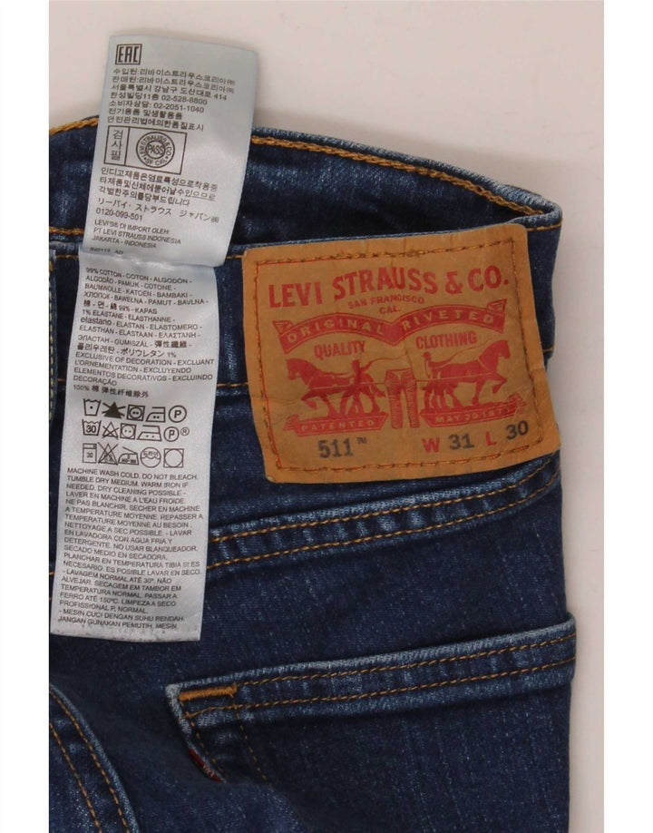 Levi's Hombre 511 Slim Jeans W31 L30 Algodón Azul