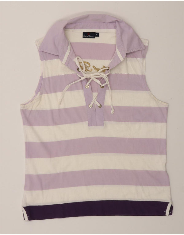 Conte of Florence Polo gráfico para mujer UK 44 Mediano Púrpura Rayas