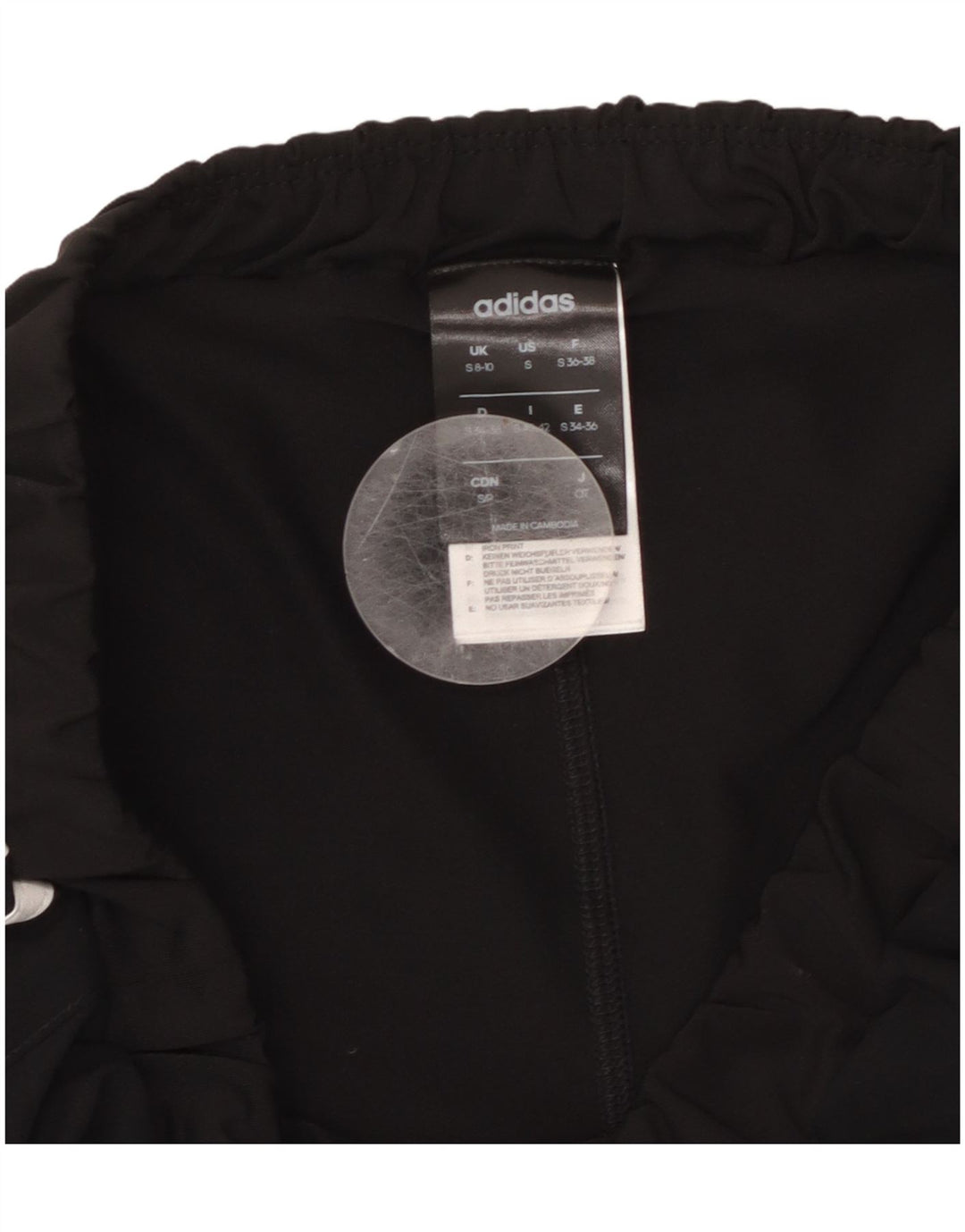 ADIDAS Mujer Climalite Sport Shorts UK 8/10 Pequeño Negro Poliéster