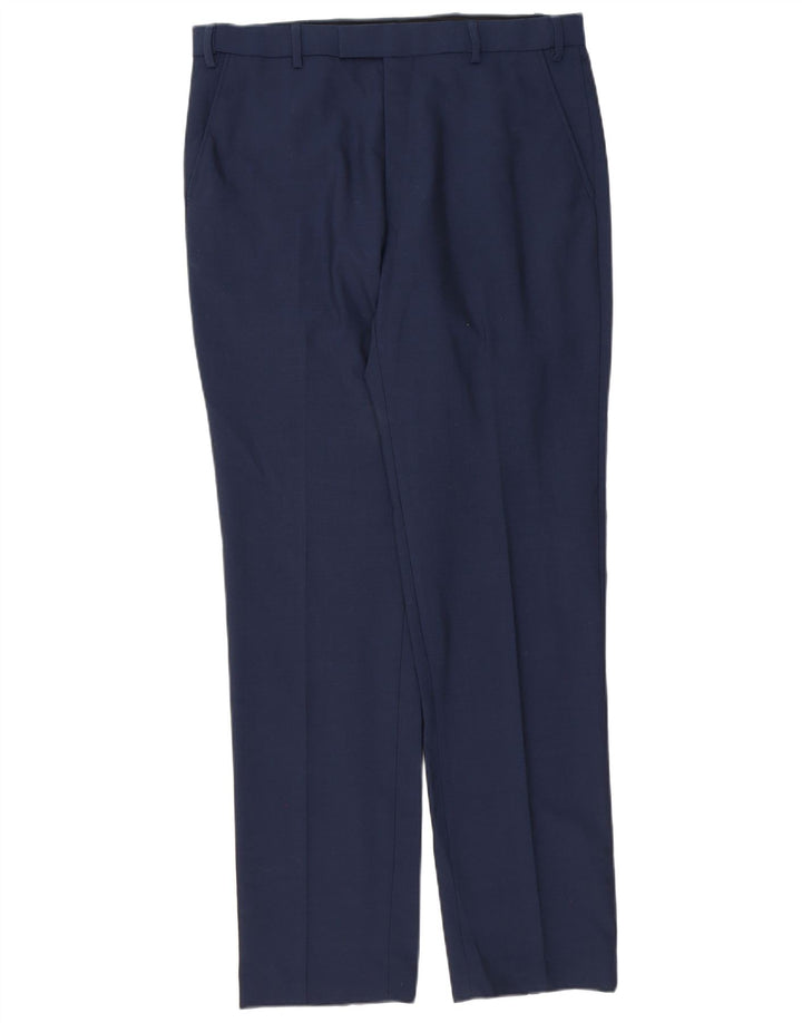 Marks & Spencer Pantalones de traje rectos para hombre W34 L33 Azul