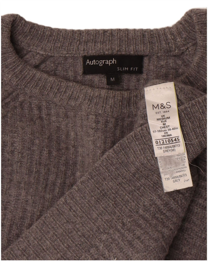 Marks & Spencer Suéter Corto con Cuello Barco para Mujer UK 44 Gris Medio