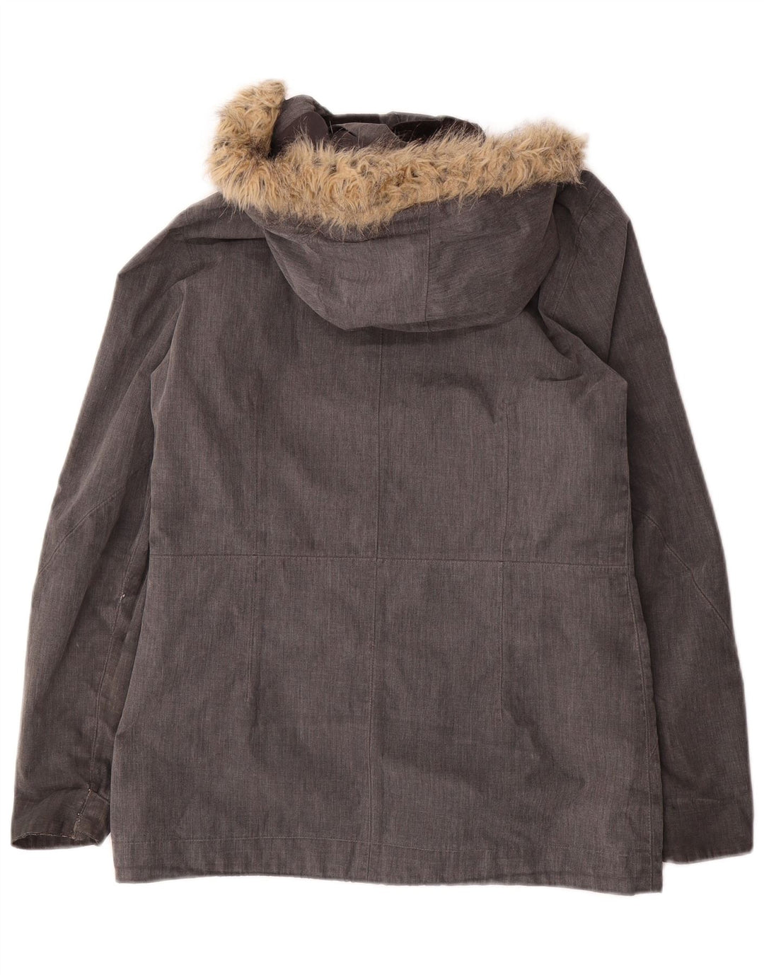 JACK WOLFSKIN Chaqueta parka con capucha para mujer UK 10 Small Grey Poliéster