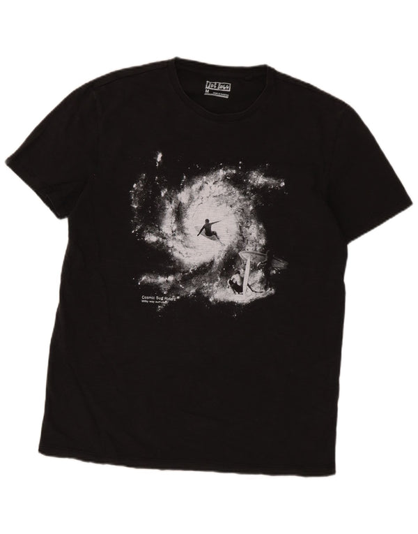 Camiseta gráfica para hombre Fat Face Top mediano de algodón negro