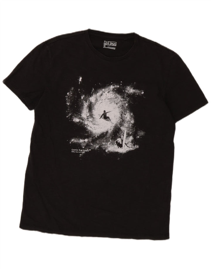 Camiseta gráfica para hombre Fat Face Top mediano de algodón negro