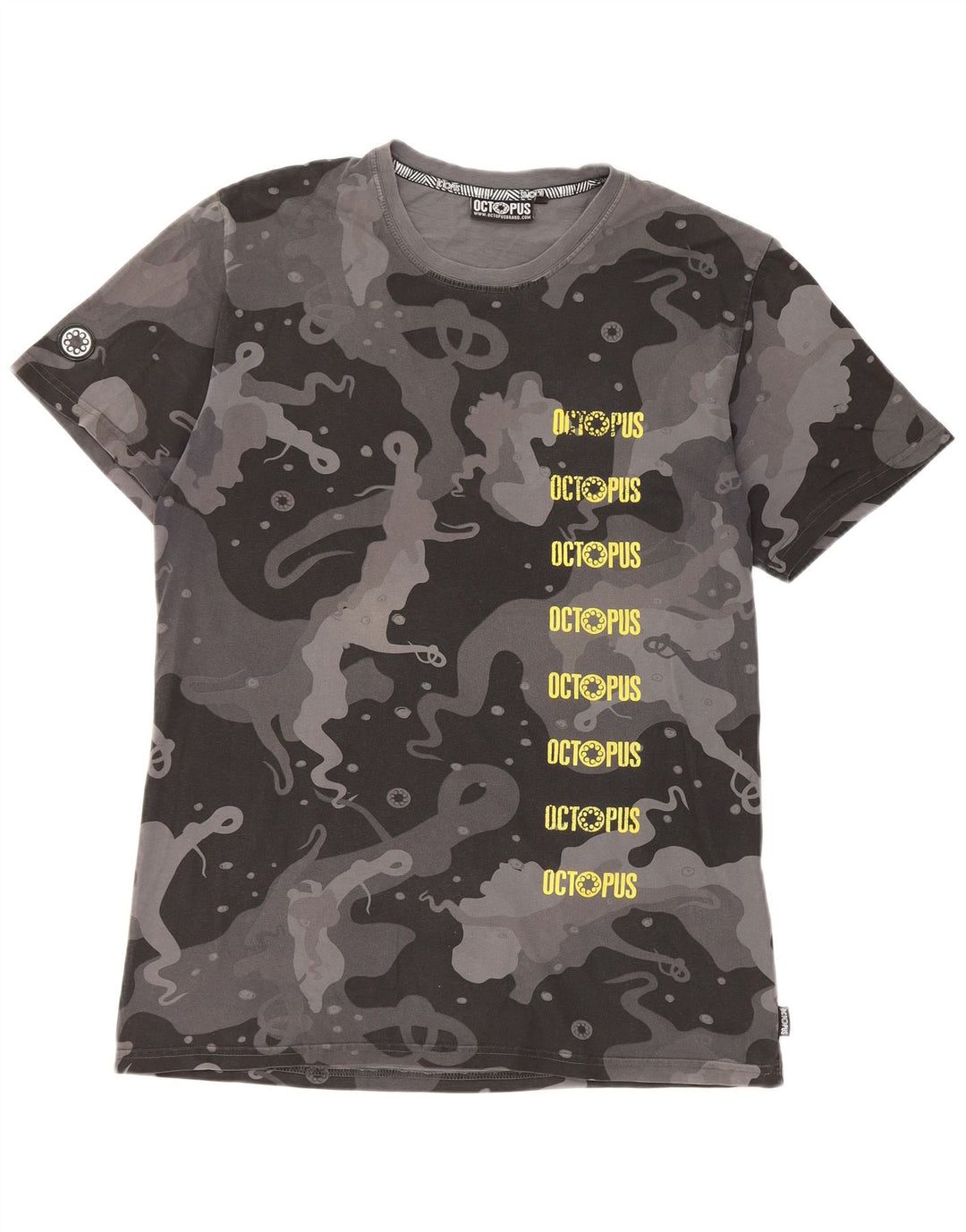 Octopus Camiseta gráfica para hombre Top Algodón de camuflaje gris medio
