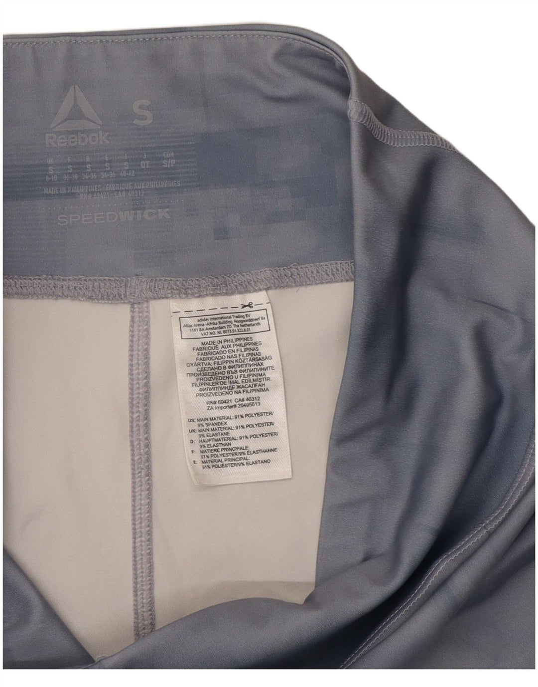 Reebok Leggings cortos gráficos para mujer UK 8/10 Small Azul Poliéster