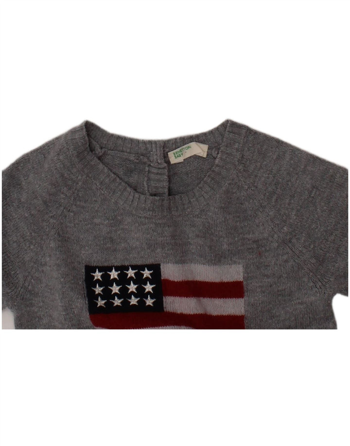 BENETTON Mono gráfico para bebés niños 3-6 meses Gris