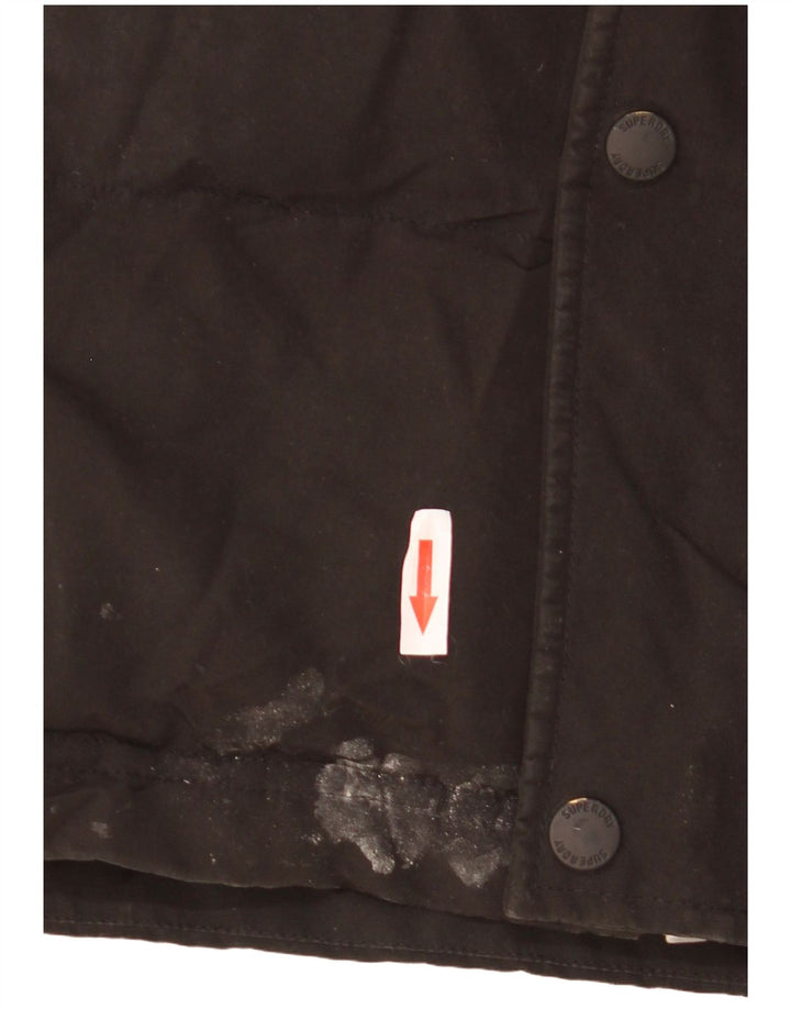 SUPERDRY Chaqueta acolchada con capucha para hombre UK 36 Small Black Poliéster