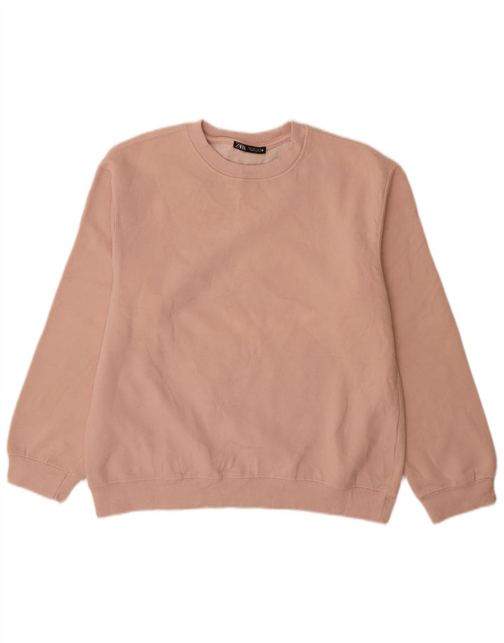 Zara Mujer Sudadera Jumper UK 44 Mediano Rosa