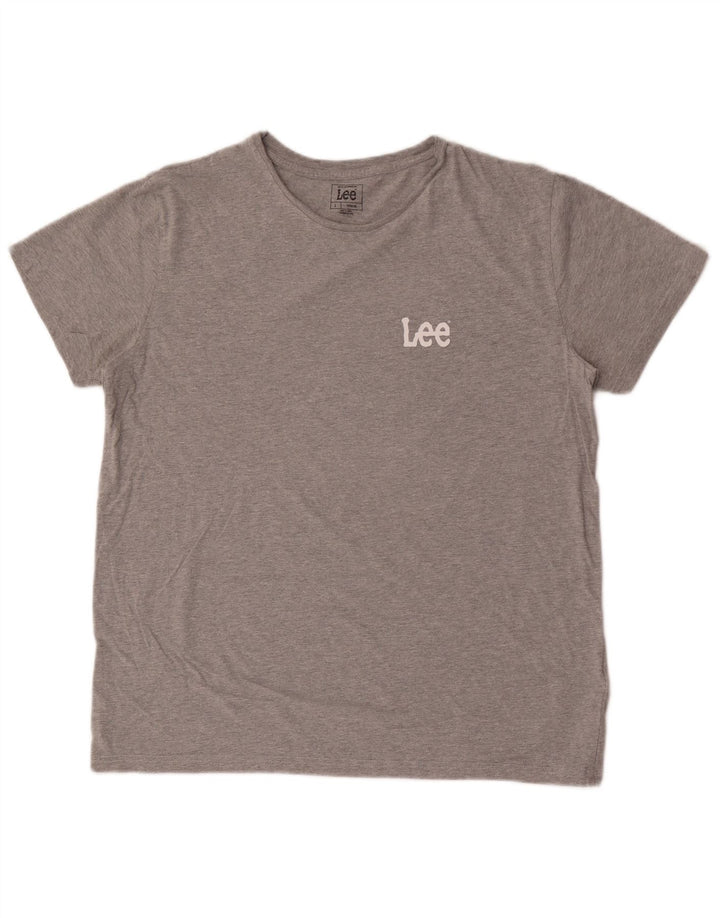 Camiseta Lee para hombre Top grande de algodón gris