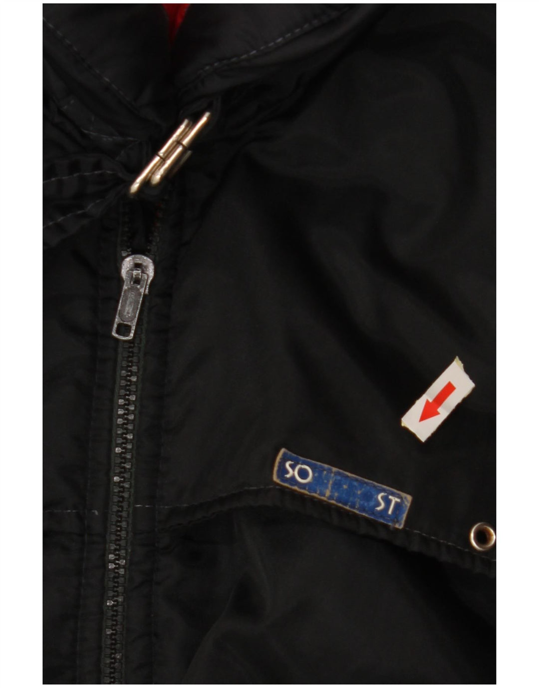 VINTAGE Chaqueta cortavientos para hombre IT 54 2XL Negro Colorblock Poliamida