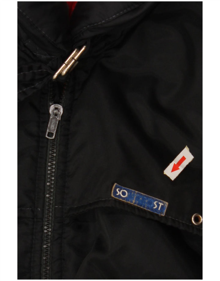 VINTAGE Chaqueta cortavientos para hombre IT 54 2XL Negro Colorblock Poliamida