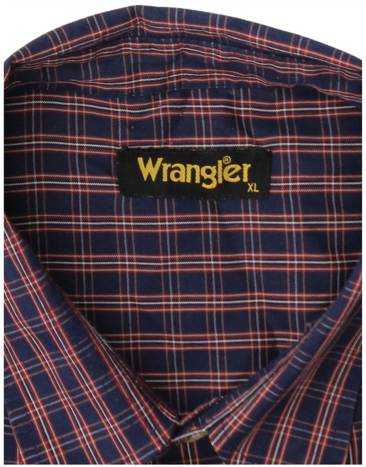 WRANGLER Camisa de franela para hombre XL Azul marino Cuadros