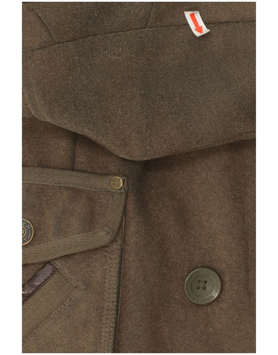 Superdry Chaqueta Militar Mujer UK 40 Small Lana Caqui